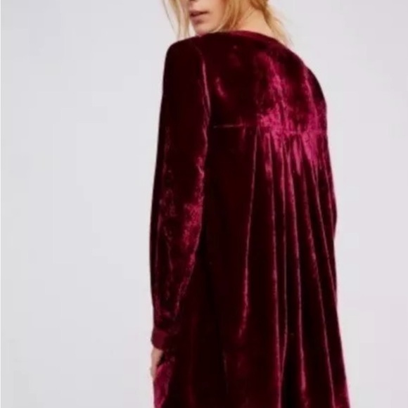 Free People chose me crushed velvet mini dress, brand new, size XS - Picture 2 of 13
